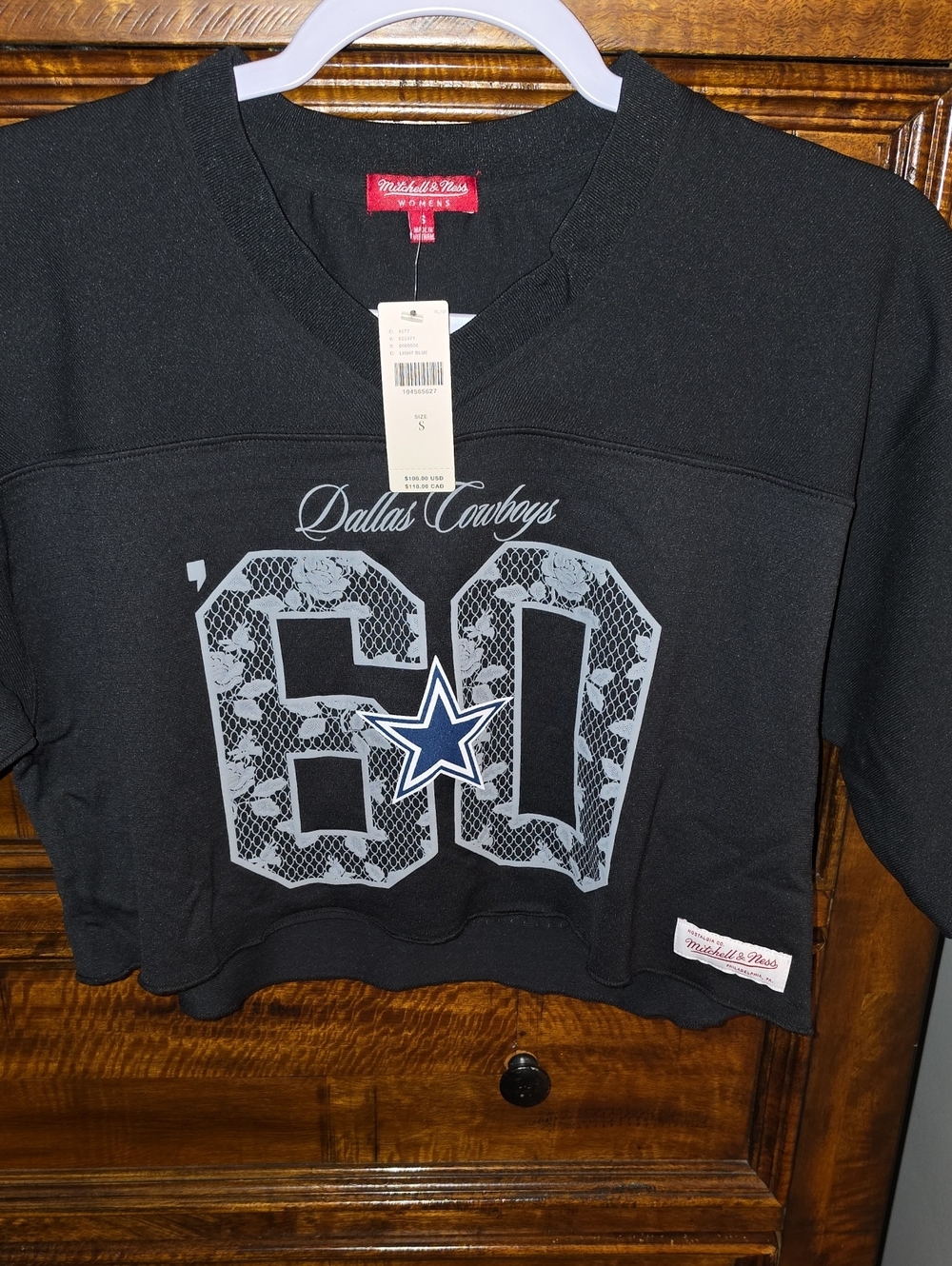 Mitchell & Ness Womens Nwts Sz Small Cropped Dallas Cowboys Jersey Top! - Picture 3 of 7
